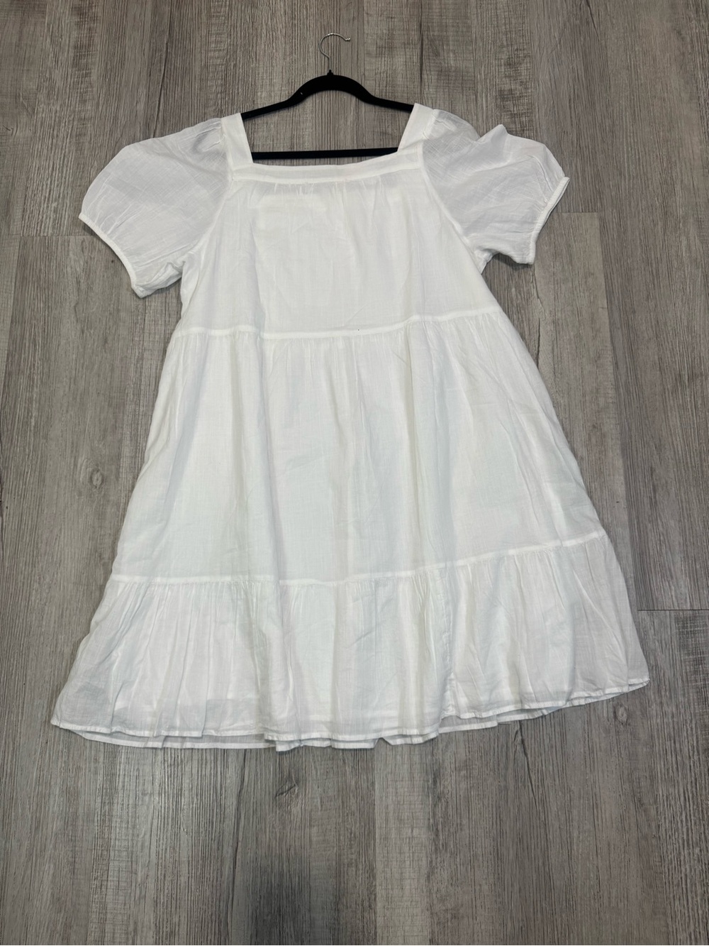 Loft Women's Dress White Midi Cotton NWT Size L Puff  Sleeve - Picture 6 of 10